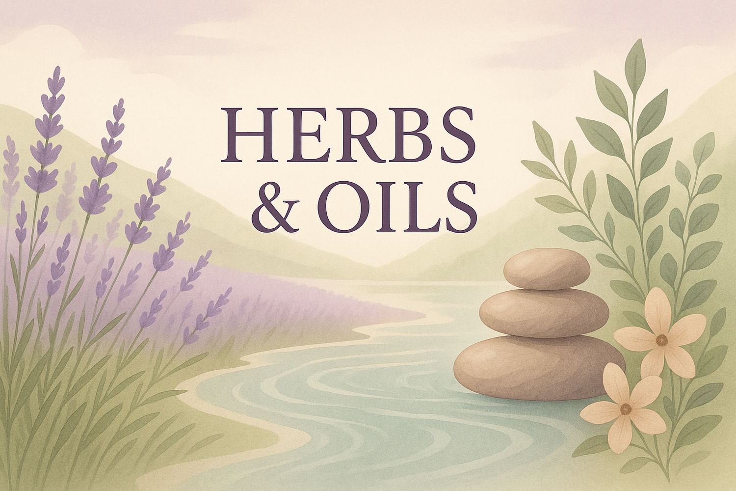 Calming and relaxing banner with peaceful natural elements
